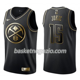 Canotte Uomo Denver Nuggets Nikola Jokic 15 Nike Nero Golden Edition Swingman
